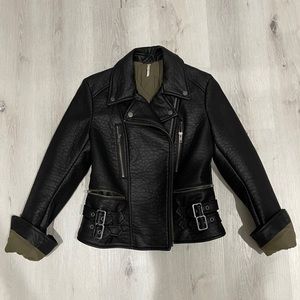 Free People Black Leather Jacket